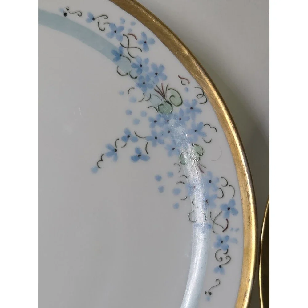 Set Of 4 Antique KPM Salad Plates Hand Painted 8